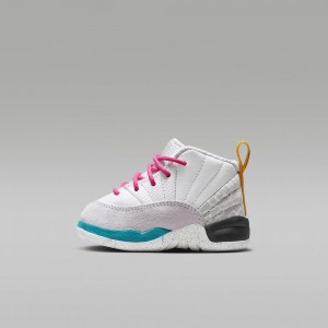 Nike Jordan 12 Retro Lasten Kengät Valkoinen Violetit Vihreä | 645JWUEBX