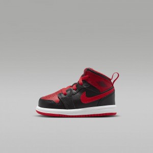Nike Jordan 1 Mid Lasten Kengät Punainen Mustat | 962QCAWNP