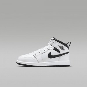 Nike Jordan 1 Mid Lasten Kengät Valkoinen Mustat | 961SJOFAU