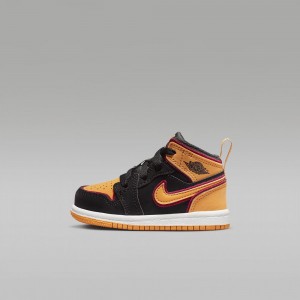 Nike Jordan 1 Mid SE Lasten Kengät Mustat Keltainen | 314RLMKID