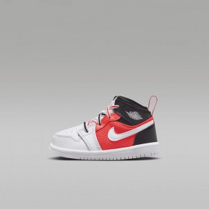 Nike Jordan 1 Mid SE Lasten Kengät Mustat Valkoinen Punainen | 149GMZSKR