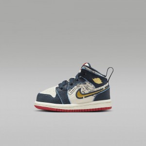 Nike Jordan 1 Mid SE Lasten Kengät Sininen Valkoinen | 182IRHBSL