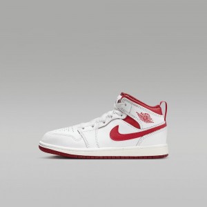 Nike Jordan 1 Mid SE Lasten Kengät Valkoinen Punainen | 642LTUDHK