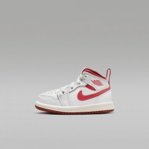 Nike Jordan 1 Mid SE Lasten Kengät Valkoinen Punainen | 961APJQMN