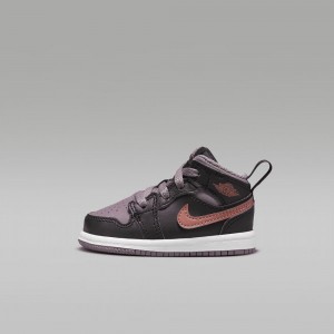 Nike Jordan 1 Mid SE Lasten Kengät Violetit Mustat | 768ZJYLXW