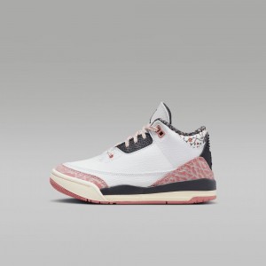 Nike Jordan 3 Retro "Ivory" Lasten Kengät Valkoinen Punainen Tummanharmaat | 345VSRIUP