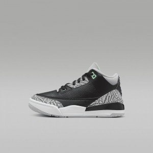 Nike Jordan 3 Retro Lasten Kengät Mustat Harmaat Valkoinen Vihreä | 123WREPDU