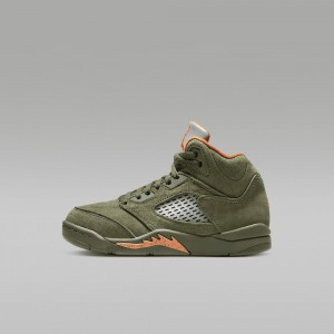 Nike Jordan 5 Retro Lasten Kengät Oliivinvihreä Oranssi | 569EHANSX