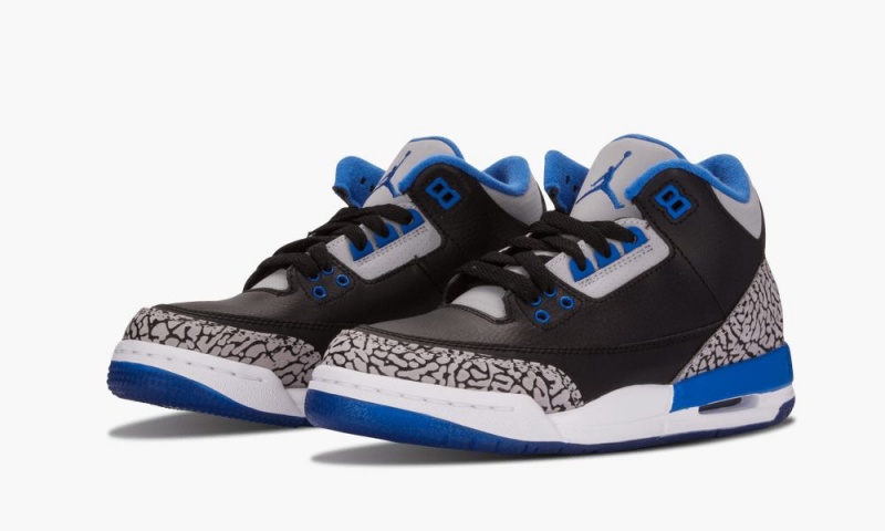 Nike AIr Jordan 3 Retro BG 'Urheilu Blue' Lasten Kengät Mustat Sininen Harmaat | 837PQTDLY