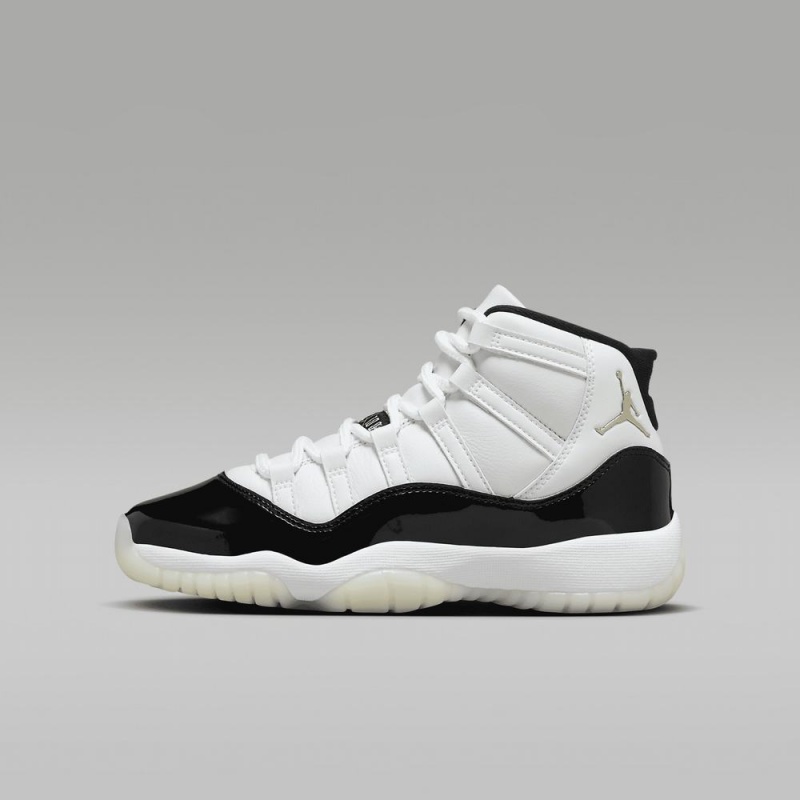 Nike Air Jordan 11 Retro Lasten Kengät Valkoinen Mustat Metal Kultaiset | 827NXRSHL