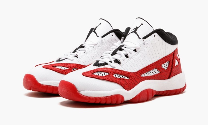 Nike Air Jordan 11 Retro Low IE BG Lasten Kengät Valkoinen Punainen Mustat | 641CMBIQY