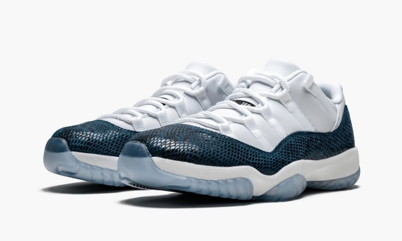 Nike Air Jordan 11 Retro Low LE 'Blue Snakeskin' Miesten Kengät Valkoinen Mustat Laivastonsininen | 587UDQHZT