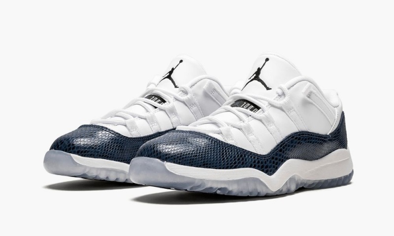 Nike Air Jordan 11 Retro Low LE PS 'Navy Snakeskin' Lasten Kengät Valkoinen Mustat Laivastonsininen | 680YTMOKH