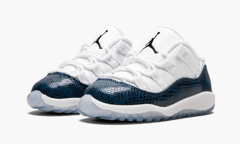 Nike Air Jordan 11 Retro Low LE TD 'Blue Snakeskin' Lasten Kengät Valkoinen Mustat Laivastonsininen | 145EKTDWP
