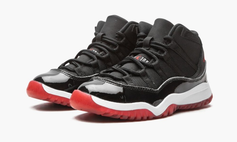 Nike Air Jordan 11 Retro (PS) 'Bred' Lasten Kengät Mustat Punainen Valkoinen | 347EDOTNR