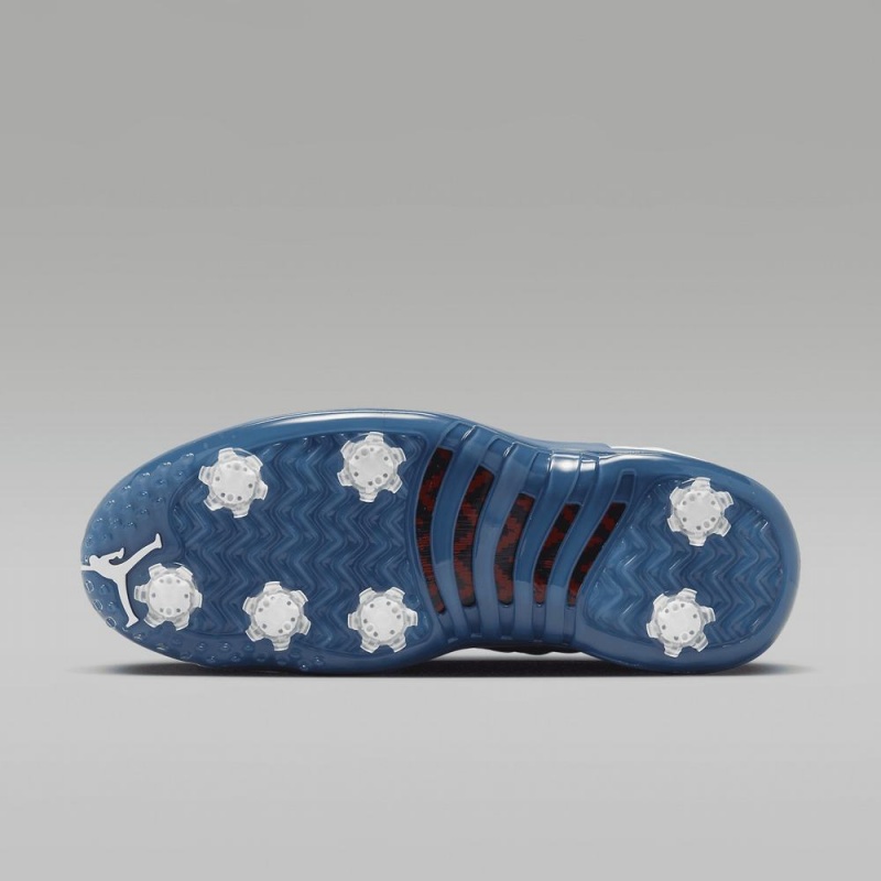 Nike Air Jordan 12 Low Miesten Kengät Valkoinen Metal Hopea Punainen Sininen | 437TRCVFL