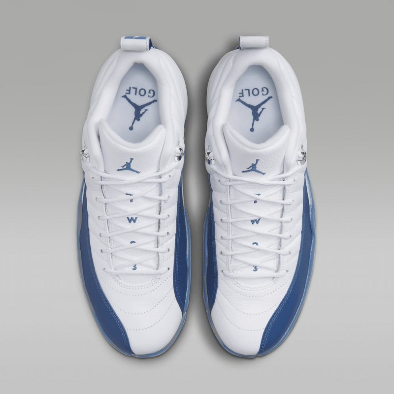 Nike Air Jordan 12 Low Miesten Kengät Valkoinen Metal Hopea Punainen Sininen | 437TRCVFL