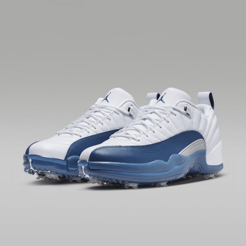Nike Air Jordan 12 Low Miesten Kengät Valkoinen Metal Hopea Punainen Sininen | 437TRCVFL
