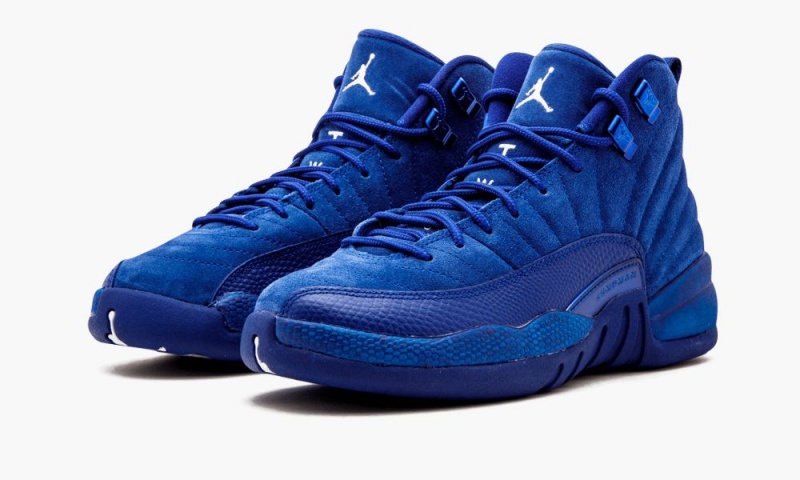 Nike Air Jordan 12 Retro BG Lasten Kengät Syvä Kuninkaallinen Sininen Sininen Valkoinen Metal | 160KMVSOR