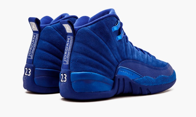 Nike Air Jordan 12 Retro BG Lasten Kengät Syvä Kuninkaallinen Sininen Sininen Valkoinen Metal | 160KMVSOR