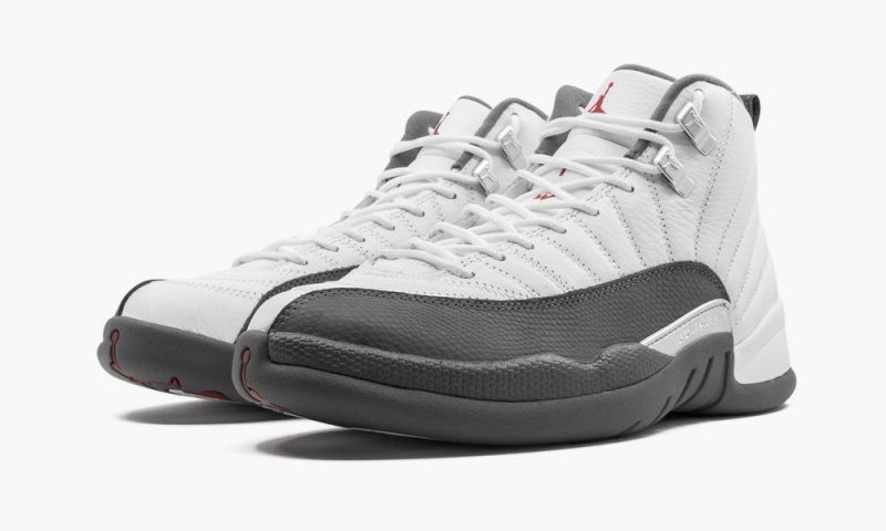 Nike Air Jordan 12 Retro 'Dark Grey' Miesten Kengät Valkoinen Tummanharmaat Punainen | 263EZFTQO