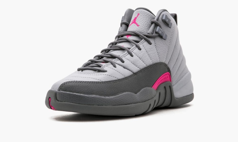 Nike Air Jordan 12 Retro GG 'Wolf Grey / Vivid Pink' Lasten Kengät Harmaat Pinkki Harmaat | 230GJUEYC