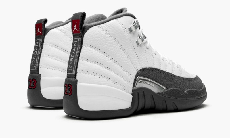 Nike Air Jordan 12 Retro GS 'Dark Grey' Lasten Kengät Valkoinen Punainen Tummanharmaat | 098BEDQTU