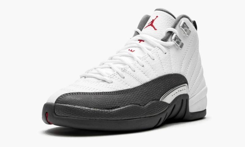 Nike Air Jordan 12 Retro GS 'Dark Grey' Lasten Kengät Valkoinen Punainen Tummanharmaat | 098BEDQTU
