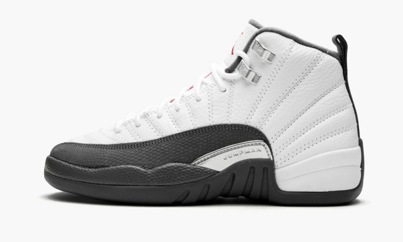 Nike Air Jordan 12 Retro GS \'Dark Grey\' Lasten Kengät Valkoinen Punainen Tummanharmaat | 098BEDQTU