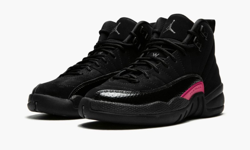 Nike Air Jordan 12 Retro GS Lasten Kengät Mustat Tummanharmaat Pinkki | 803NXJKCL