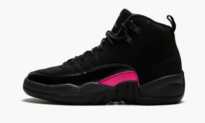 Nike Air Jordan 12 Retro GS Lasten Kengät Mustat Tummanharmaat Pinkki | 803NXJKCL