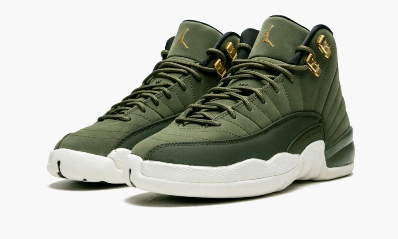 Nike Air Jordan 12 Retro GS Lasten Kengät Oliivinvihreä Metal Kultaiset | 637TINXQB
