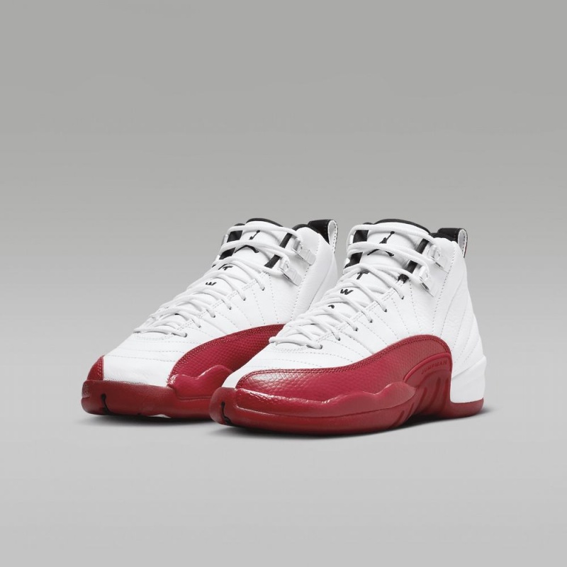 Nike Air Jordan 12 Retro Lasten Kengät Valkoinen Punainen Mustat | 059FQNIWD