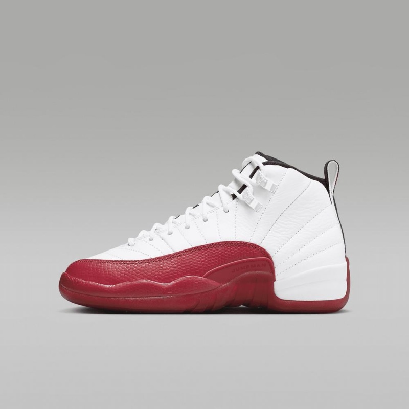 Nike Air Jordan 12 Retro Lasten Kengät Valkoinen Punainen Mustat | 059FQNIWD