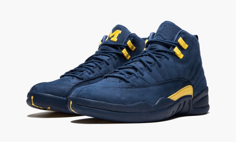 Nike Air Jordan 12 Retro 'Michigan' Miesten Kengät Sininen Oranssi Laivastonsininen | 076ULYNBJ