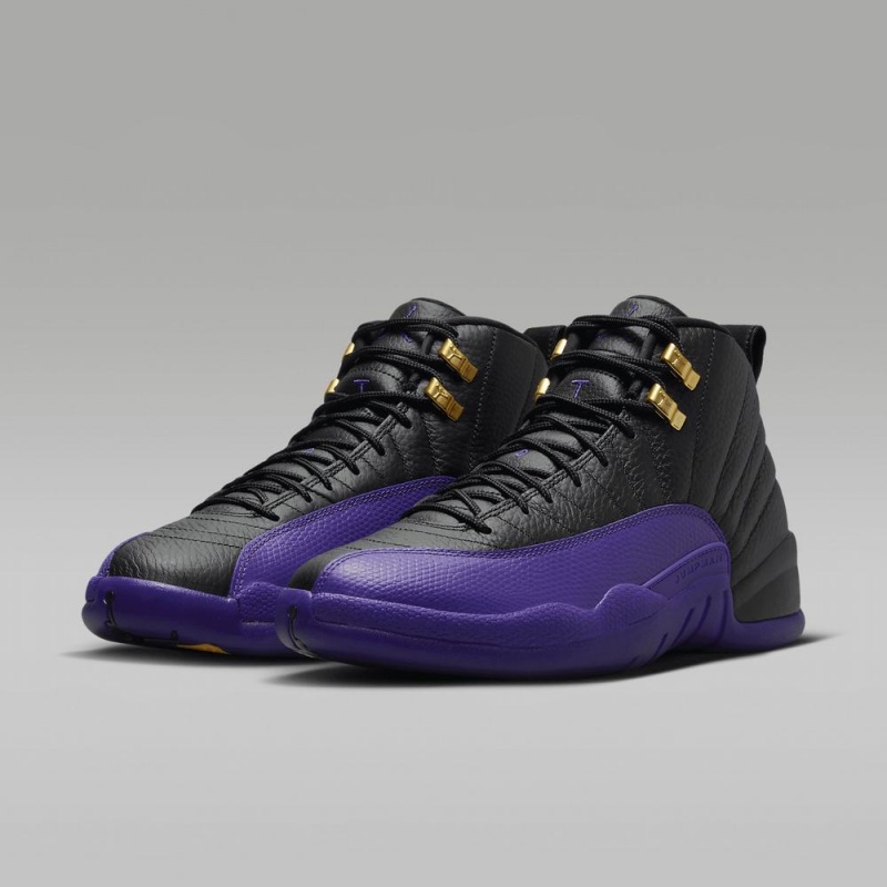 Nike Air Jordan 12 Retro Miesten Kengät Mustat Metal Kultaiset Violetit | 438OFMTDR