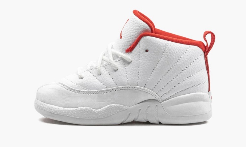 Nike Air Jordan 12 TD \'FIBA\' Lasten Kengät Valkoinen Punainen Metal | 579HSFEQX