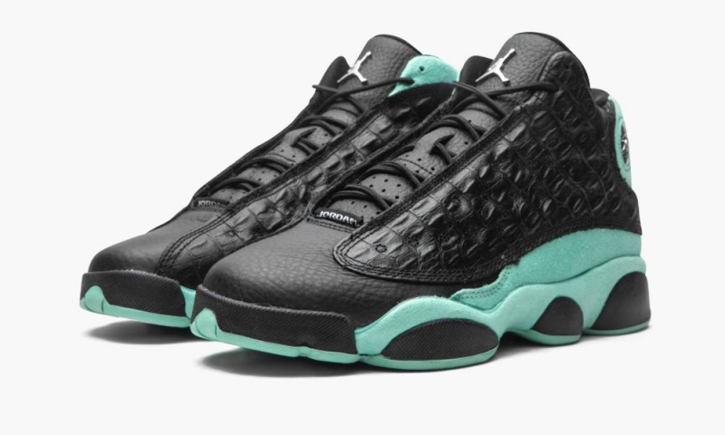 Nike Air Jordan 13 GS 'Island Green' Lasten Kengät Mustat Metal Hopea | 627ANOTSC