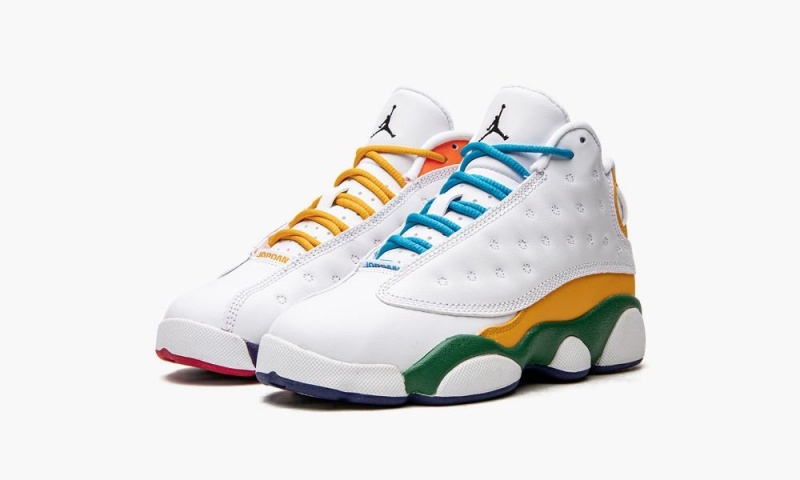 Nike Air Jordan 13 Retro KSA (PS) Lasten Kengät Valkoinen Mustat Violetit | 781FXELCR