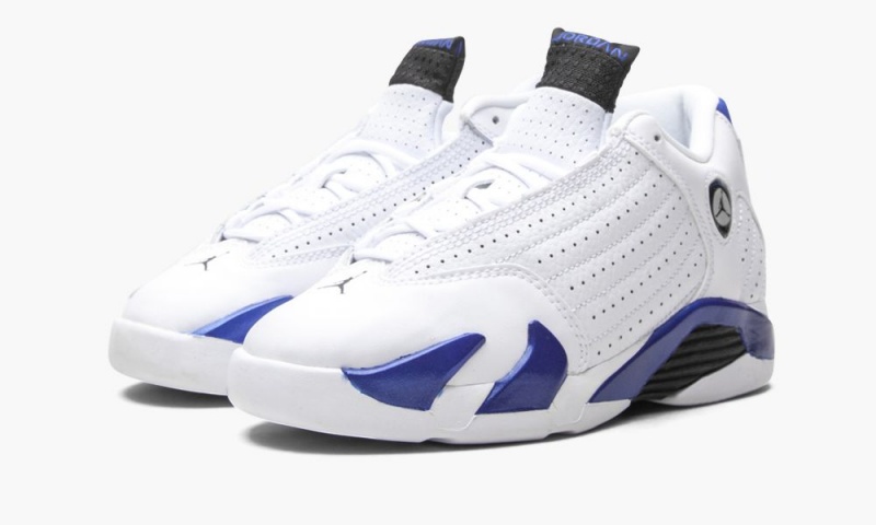 Nike Air Jordan 14 Retro PS 'Hyper Royal' Lasten Kengät Valkoinen Mustat Kuninkaallinen Sininen | 687GJOPYK