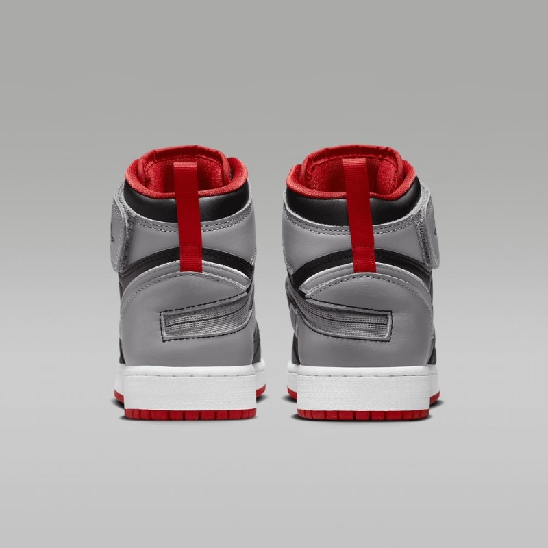 Nike Air Jordan 1 Hi FlyEase Lasten Kengät Mustat Harmaat Punainen | 259PAVRMZ