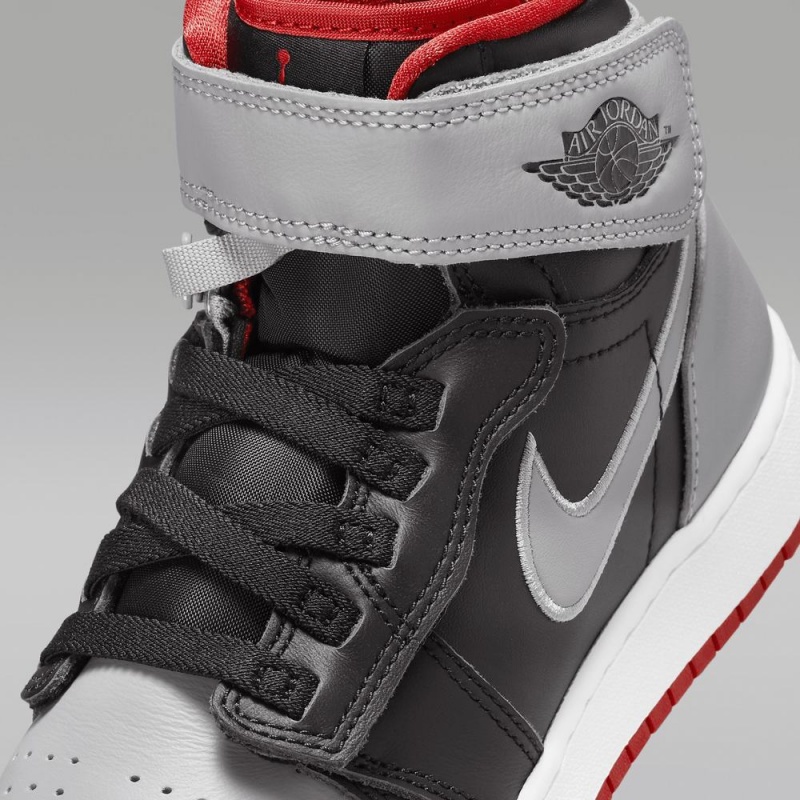 Nike Air Jordan 1 Hi FlyEase Lasten Kengät Mustat Harmaat Punainen | 259PAVRMZ
