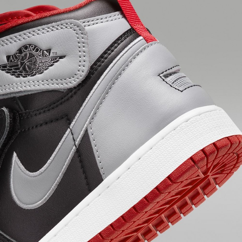 Nike Air Jordan 1 Hi FlyEase Lasten Kengät Mustat Harmaat Punainen | 259PAVRMZ