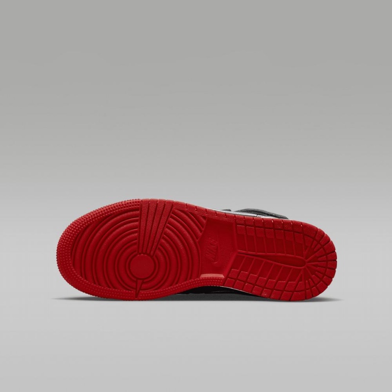 Nike Air Jordan 1 Hi FlyEase Lasten Kengät Mustat Harmaat Punainen | 259PAVRMZ