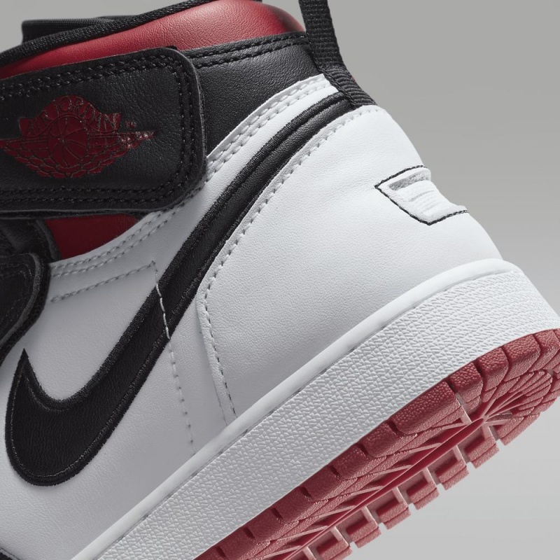 Nike Air Jordan 1 Hi FlyEase Lasten Kengät Valkoinen Punainen Mustat | 149PIZSNQ
