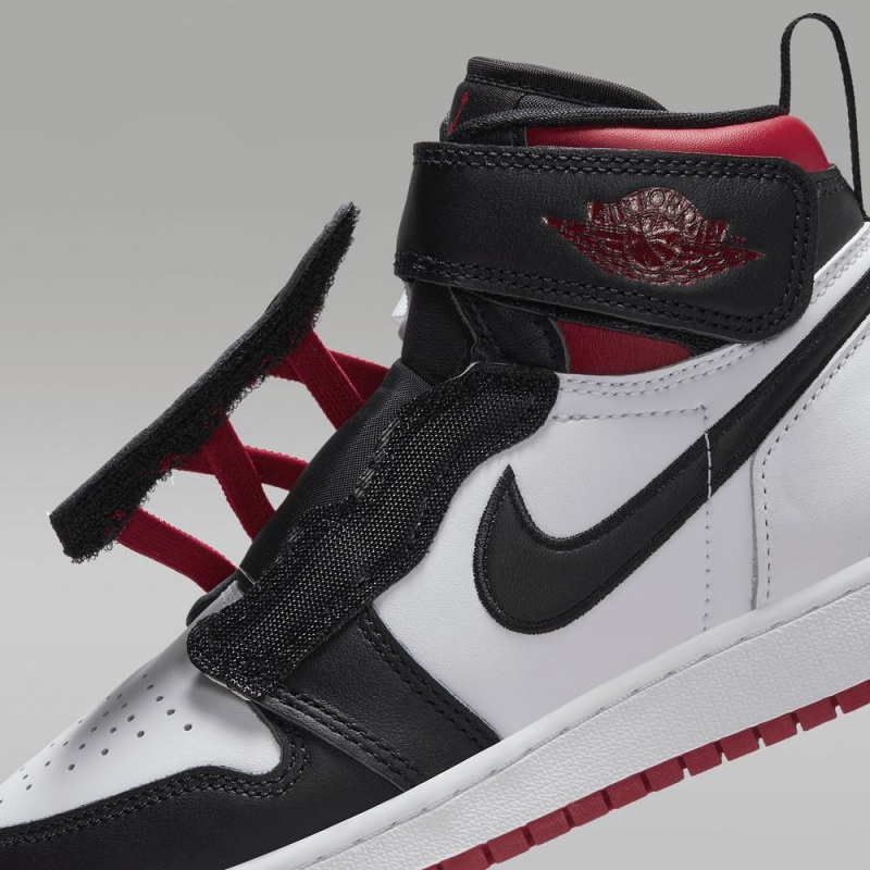Nike Air Jordan 1 Hi FlyEase Lasten Kengät Valkoinen Punainen Mustat | 149PIZSNQ