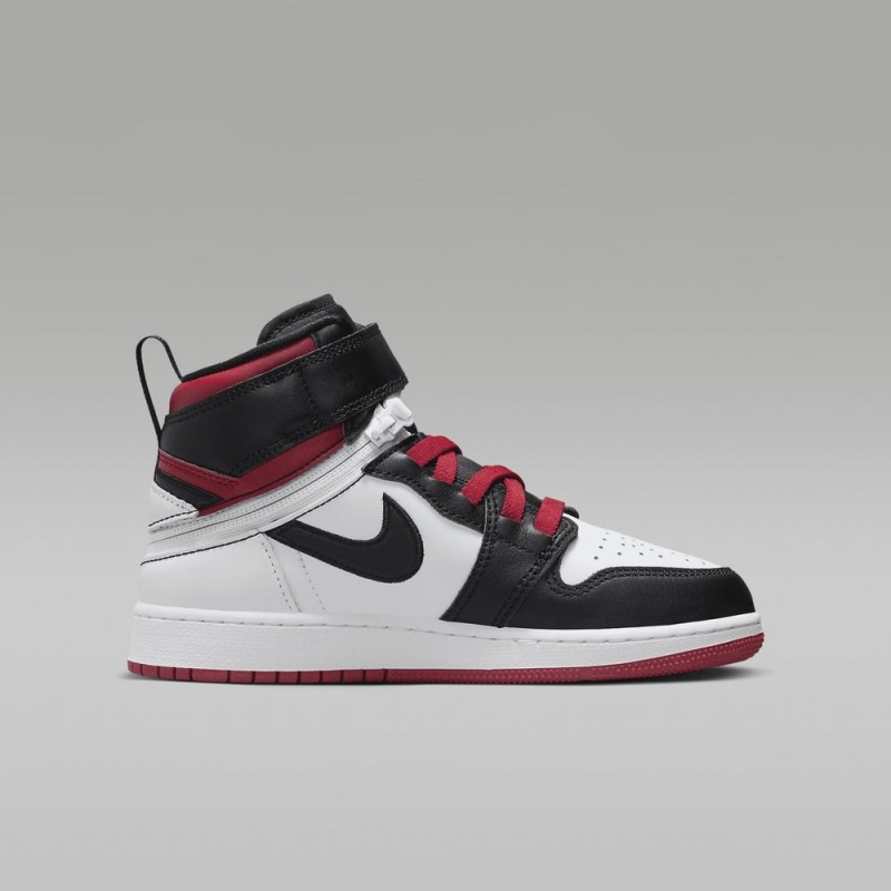 Nike Air Jordan 1 Hi FlyEase Lasten Kengät Valkoinen Punainen Mustat | 149PIZSNQ