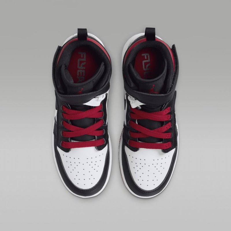 Nike Air Jordan 1 Hi FlyEase Lasten Kengät Valkoinen Punainen Mustat | 149PIZSNQ