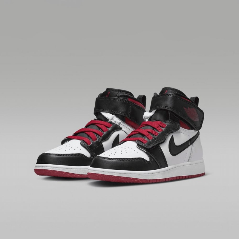 Nike Air Jordan 1 Hi FlyEase Lasten Kengät Valkoinen Punainen Mustat | 149PIZSNQ