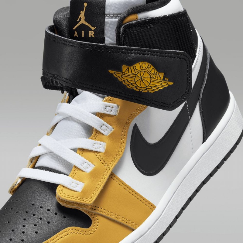 Nike Air Jordan 1 Hi FlyEase Miesten Kengät Valkoinen Mustat Keltainen | 870EHDXCA